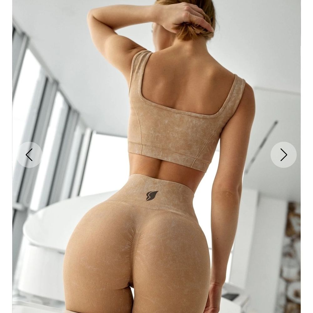 Tan Ribbed Workout